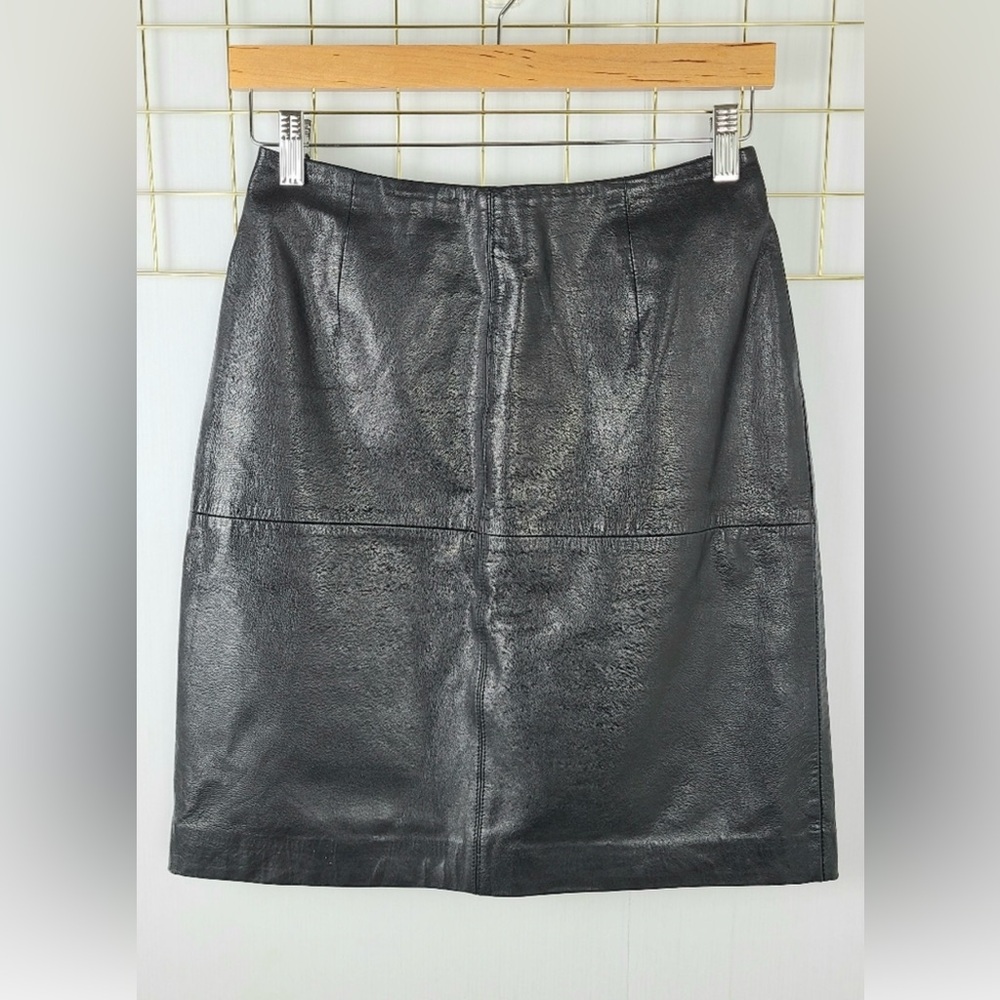 Amanda Smith Genuine Leather Mini Skirt